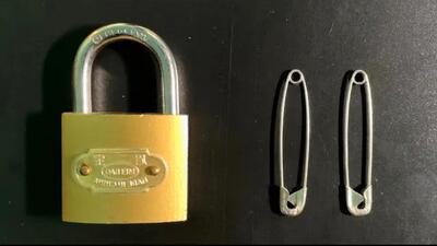 (ویدئو) نحوه باز کردن قفل بدون کلید با سنجاق قفلی
