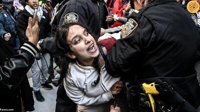 درگیری پلیس نیویورک با معترضان حامی فلسطین