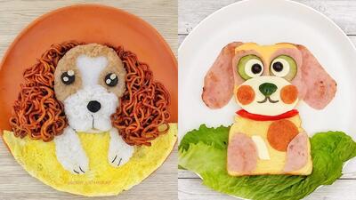 تزیین خوراکی ها با طرح هاپو توسط بلاگر معروف غذا !!