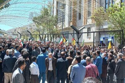 تجمع مردم سنندج در حمایت از حمله پهپادی ایران به اسرائیل