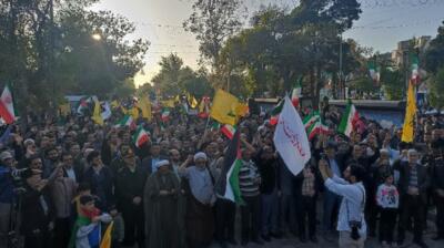 تجمع و جشن مردم قزوین در حمایت از عملیات «وعده صادق»