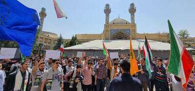 تجمع دانشجویان دانشگاه شریف در حمایت از پاسخ قاطع ایران به رژیم صهیونیستی+ تصاویر