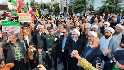 اجتماع مردم آمل در حمایت از اقدام تنبیهی ایران علیه اسرائیل