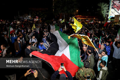 حضور مردم اردبیل در میدان فلسطین و شادی از تنبیه رژیم متجاوز صهیو