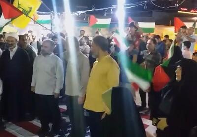 تجمع بوشهری‌ها در حمایت از حمله به اسرائیل- فیلم دفاتر استانی تسنیم | Tasnim