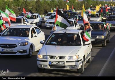 راهپیمایی خودرویی مردم قم در حمایت از عملیات سپاه علیه رژیم صهیونیستی- عکس خبری تسنیم | Tasnim