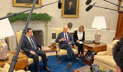 دیدار بایدن با نخست‌وزیر عراق در کاخ سفید / رئیس‌جمهور آمریکا: به امنیت اسرائیل متعهد هستیم