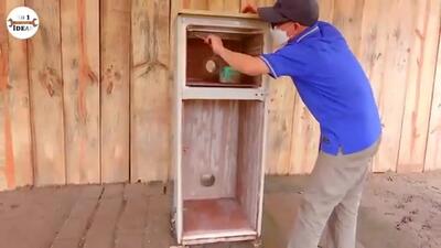 (ویدئو) نحوه تبدیل کردن یخچال قدیمی و کهنه به یک آکواریوم زیبا