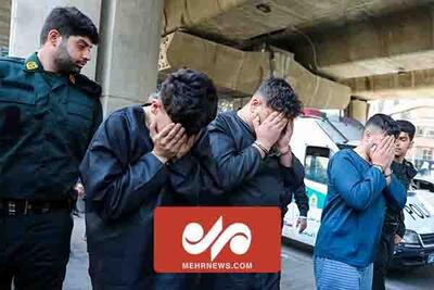 لحظه دستگیری زورگیران پل صدر تهران توسط پلیس آگاهی در مازندران