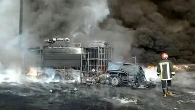 آتش‌سوزی در شهرک صنعتی محمود آباد در اصفهان