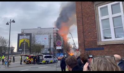 تصاویری جدید از آتش سوزی ساختمان بورس (فیلم)