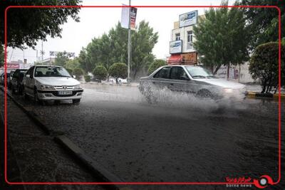 بارش شدید باران در بندر عسلویه بوشهر