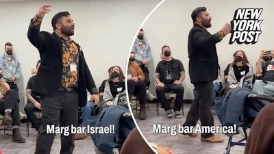 (ویدئو) آموزش سردادن «مرگ بر اسرائیل» و «مرگ بر آمریکا» به زبان فارسی به آمریکایی‌ها