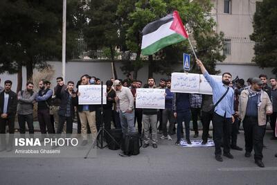 تجمع مقابل سفارت اردن در تهران + عکس