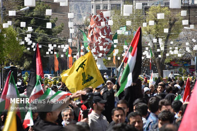 برگزاری راهپیمایی مردمی حمایت از اقدام سپاه علیه اسراییل در کرج