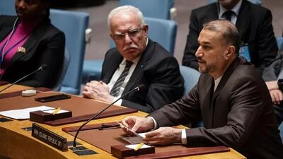 سخنان امیرعبداللهیان در سازمان ملل درباره حمله به اسرائیل/ ویدئو