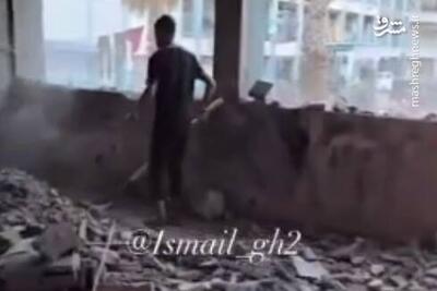 فیلم/ ویرانی یکی از مدارس محل اسکان آوارگان فلسطینی در غزه