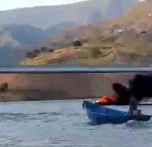 آتش‌سوزی یک قایق مسافربری در آب‌های شهرستان دزپارت