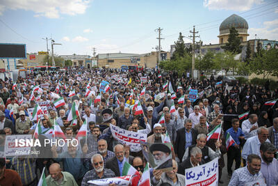 راهپیمایی حمایت از مردم غزه و «وعده صادق» در ۷۵ نقطه فارس برگزار شد