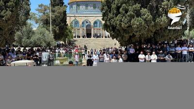 عکس/ حضور فلسطینی‌ها در نماز جمعه امروز در مسجدالاقصی