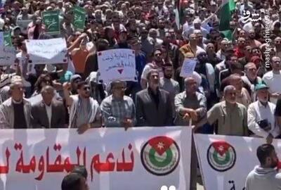 فیلم/ تظاهرات گسترده ضد صهیونیستی اردنی‌ها در امان