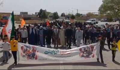 راهپیمایی مردم شهر صفی‌آباد در حمایت از عملیات وعده صادق