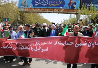 راهپمایی مردم در حمایت از عملیات وعده صادق برگزار شد - تسنیم