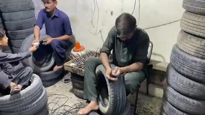 (ویدئو) تکنیک هوشمندانه این دو استاد پاکستانی برای نو کردن لاستیک های کهنه