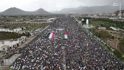 عکس/ حضور پرشور یمنی‌ها در تظاهرات حمایت از فلسطین