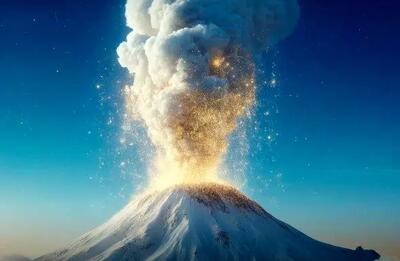 کوه آتشفشانی که ۶۰۰۰ دلار گرد طلا در هوا پخش می کند+ عکس
