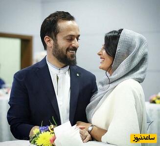 حلقه ازدواج شیک و پر از جواهر همسر احمد مهرانفر، ارسطویِ پایتخت در مراسم ازدواجشان+ عکس/ خوشبخت بشین