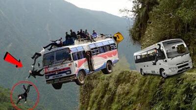 خطرناک ترین جاده جهان / اسم جاده هر جور راحتیه باده اتوبوسه داشت موتور رو مینداخت