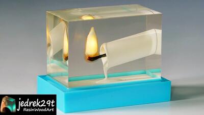 دکوری باورنکردنی برای منزل شما / یک شمع سوزان در رزین اپوکسی!