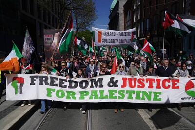 راهپیمایی ده‌ها هزار نفری حمایت از فلسطین در دوبلین