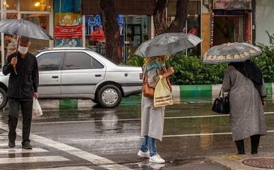 بارش رگبار بهاری و وزش باد شدید در تهران
