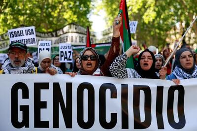 تظاهرات مردم مادرید علیه نسل کشی مردم غزه + تصاویر | خبرگزاری بین المللی شفقنا