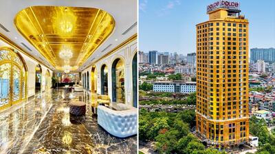 اولین هتل طلایی جهان که در آن همه چیز با طلای ۲۴ عیار است!+ تصاویر