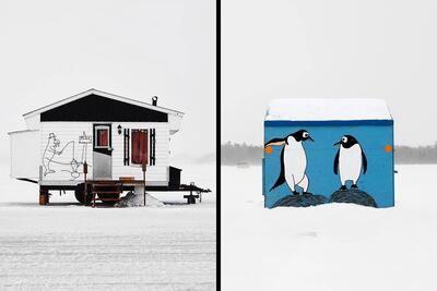 عکاسی یک عکاس از یک مرکز ماهیگیری روی یخ در کانادا !