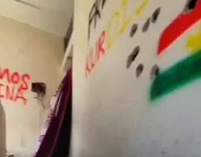پرچم اقلیم کردستان عراق در ویرانه‌های غزه+ فیلم