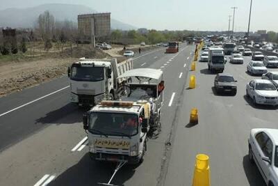 پروژه خط کشی آزادراه تهران - کرج - قزوین