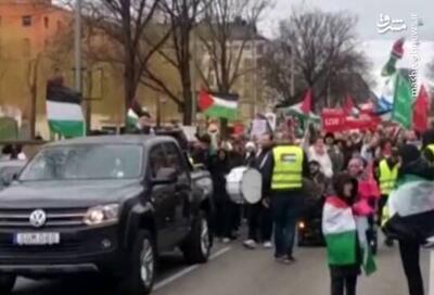 فیلم/ تظاهرات حامیان فلسطین در پایتخت سوئد