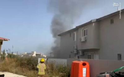 فیلم/ آتش‌سوزی در شهرک صهیونیست به دنبال حمله موشکی