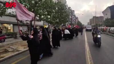 تصاویری از تجمع و راهپیمایی بانوان تهرانی برای مقابله با بی‌حجابی درخیابان های پایتخت