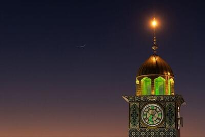 (تصاویر) رویت هلال ماه رمضان بر فراز حرم حضرت عباس (ع)