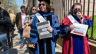  اساتید دانشگاه‌های آمریکا به دانشجویان مخالف جنگ غزه ملحق شدند