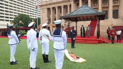 (ویدیو) استقبال رئیس‌جمهور سریلانکا از رئیسی