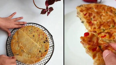 نان کیک پیتزایی ایده آل برای صبحانه + فیلم