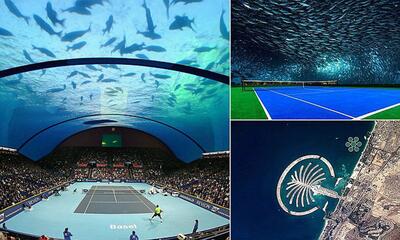 طرح اولین استادیوم زیر آب جهان با سقف شیشه ای در دبی - روزیاتو