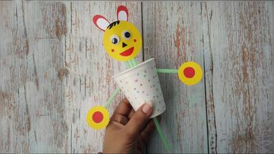 آموزش ساخت اسباب بازی عروسکی کاغذی / اسباب بازی فنجانی آسان و خنده دار