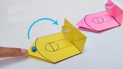 آموزش ساخت بازی بسکتبال اوریگامی ! ساخت کاردستی کاغذی